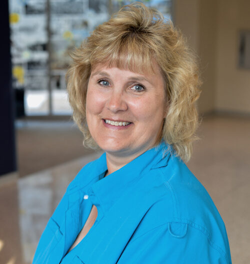 Professional headshot of Lisa Bergman, with a colorful blurred background.