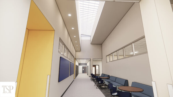 SDSU Metro Center skylight corridor